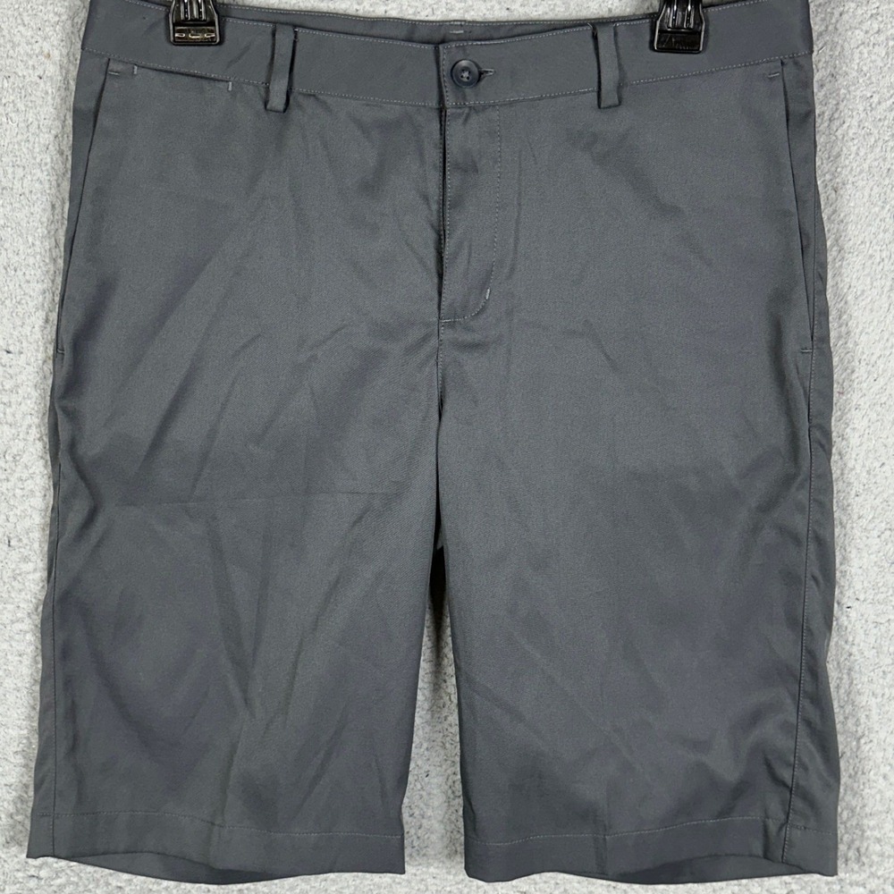 Nike Shorts Men XL Grey Golf Dri-FIT Chino Performance Swoosh Flat Front Stretch